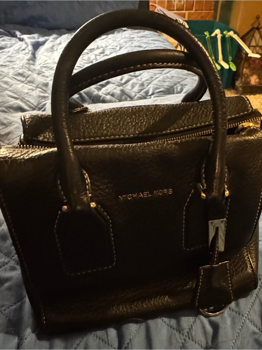 Michael Kors Black Pebbled Leather Satchel